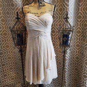 David's Bridal Champagne Cocktail Dress